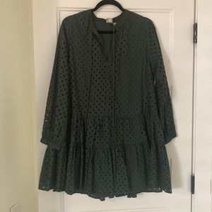 Womens Long Sleeve Eyelet Dress NWT